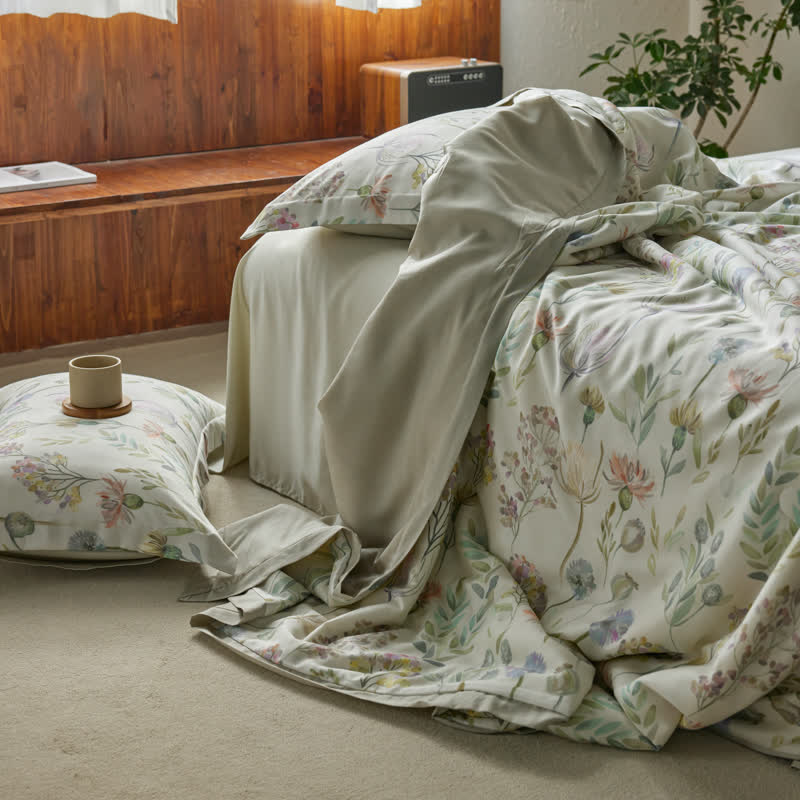 Lyocell Fiber Fresh Floral Breathable Quilt