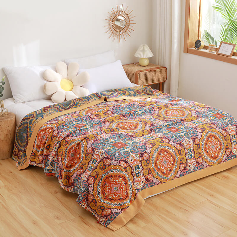 Dark Orange Comfy Reversible Cotton Quilt