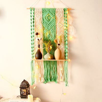 Ownkoti Hand Woven Cotton Tapestry Wall Hanging Plant Holder Home Decor