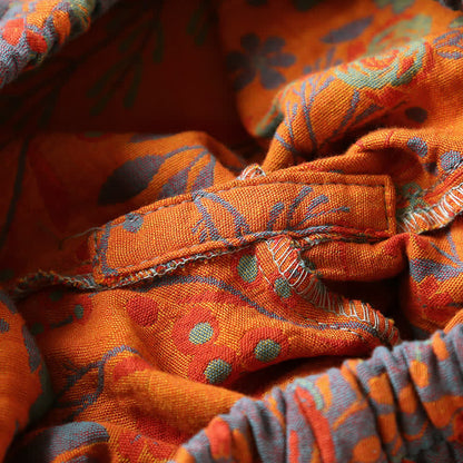 Vintage Leaf Cotton Lapel Loungewear Set - image 12