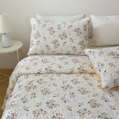 Rustic Floral Pure Cotton Quilted Bedding