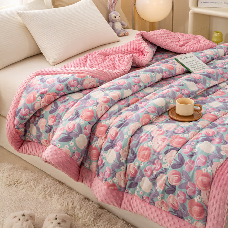 Pink Tulip Soft Pure Cotton Quilt