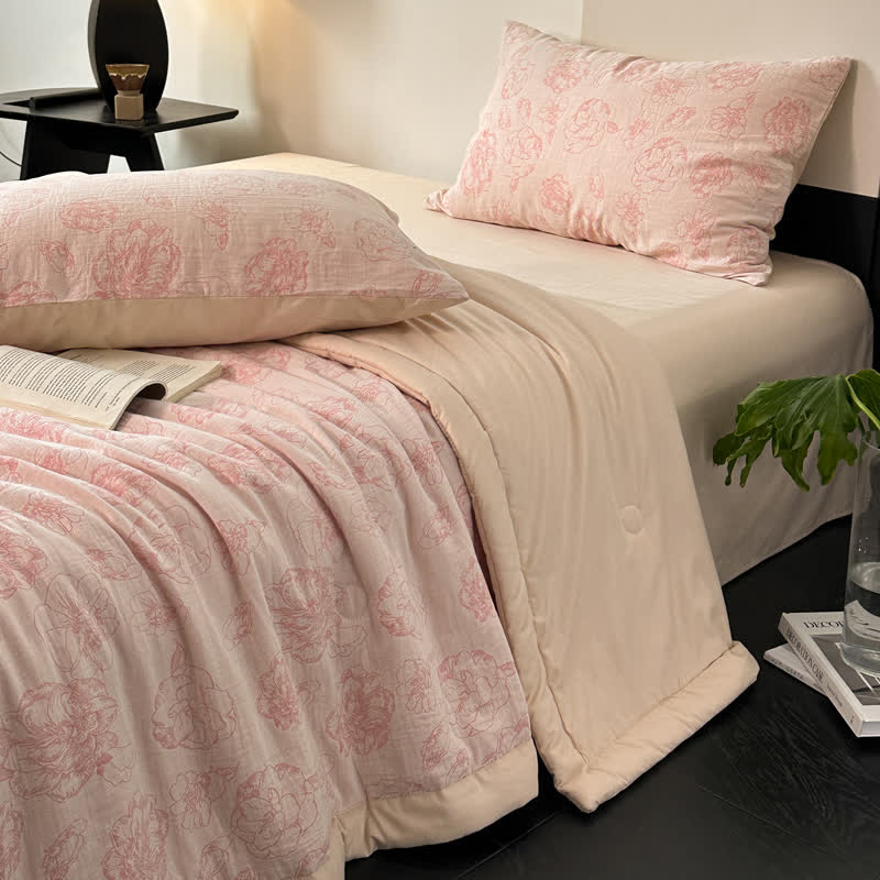 Cotton Gauze Luxurious Flower Summer Bedding