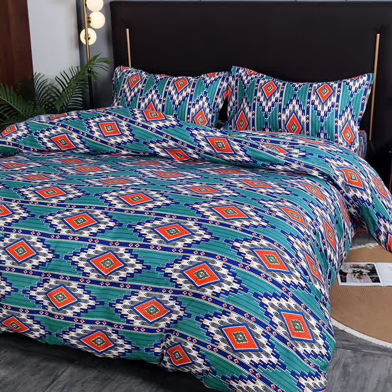 Geometric Bohemian Brushed Bedding Set(3PCS)