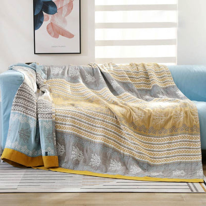 Ownkoti Cotton Wheat Ear Print Reversible Blanket