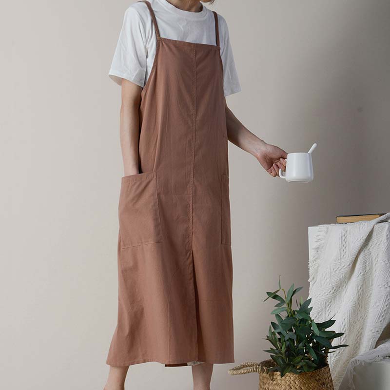 Ownkoti Cotton Waterproof Apron With Pockets