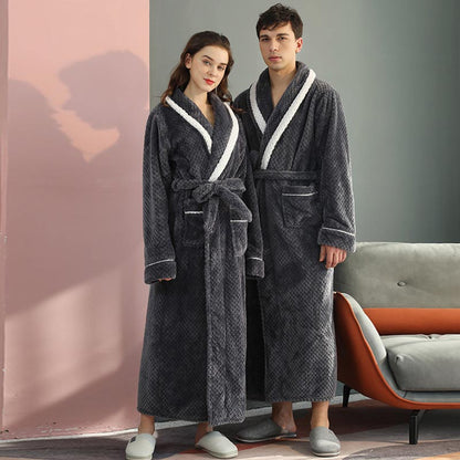 Thick Fleece Pajama Comfy Bathrobe