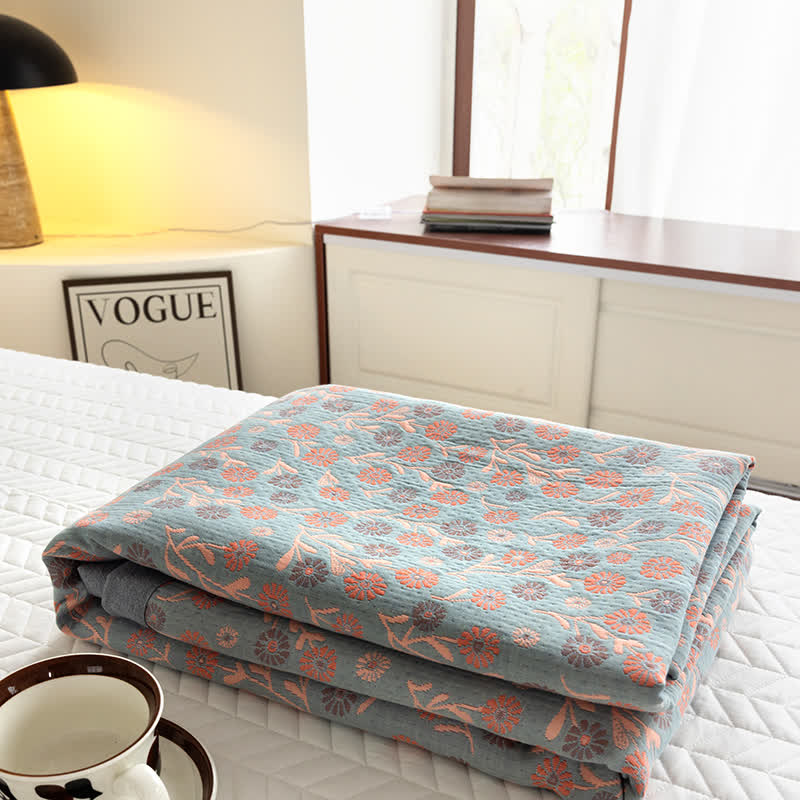 Cotton Elegant Floral Soft Gauze Quilt