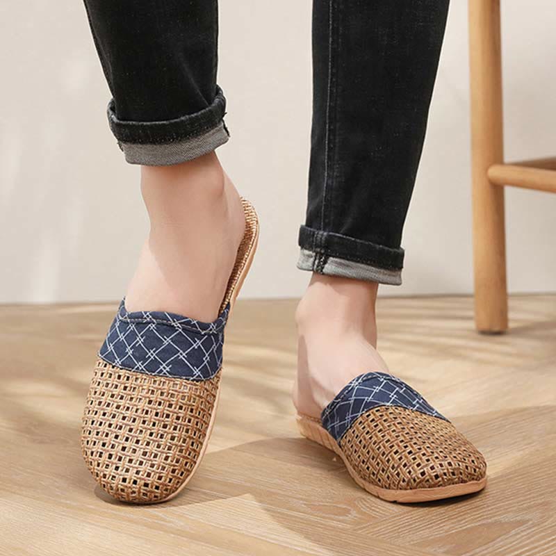 Modern Hollow-out Anti-slip Flax Slippers