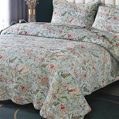 Vintage Flower Quilt with Pillow Shams