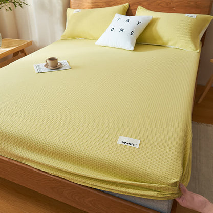 Pure Cotton Waffle Texture Fitted Sheet