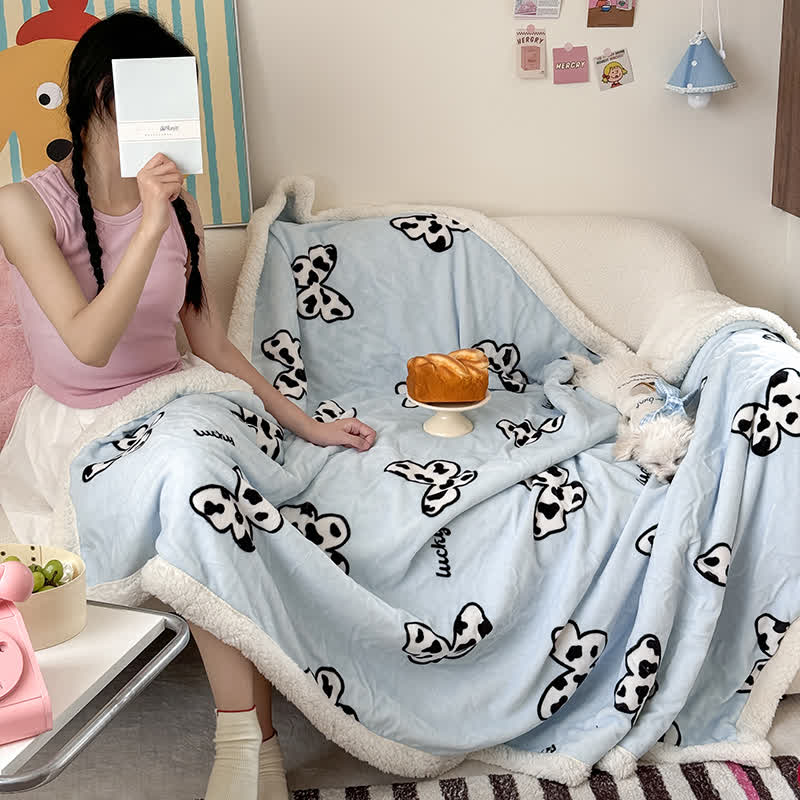 Cute Butterfly Sherpa Duvet Cover Blanket