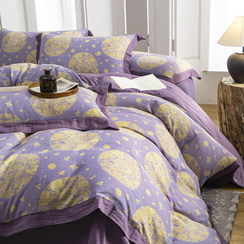 Cotton Gauze Luxurious Floral Bedding Set(4PCS)