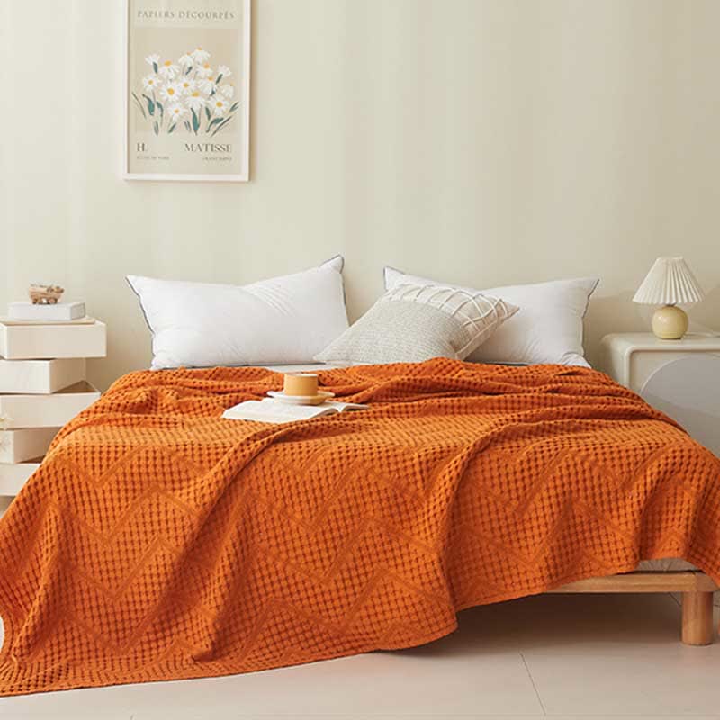 Solid Color Waffle Texture Towel Quilt