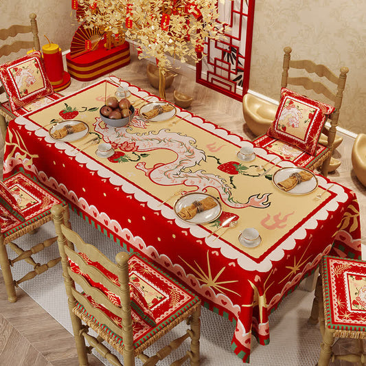 Cute Dragon Festive New Year Tablecloth