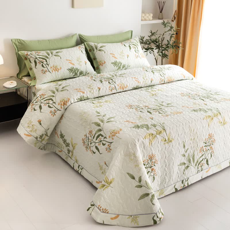 Pure Cotton Elegant Floral Quilted Bedding