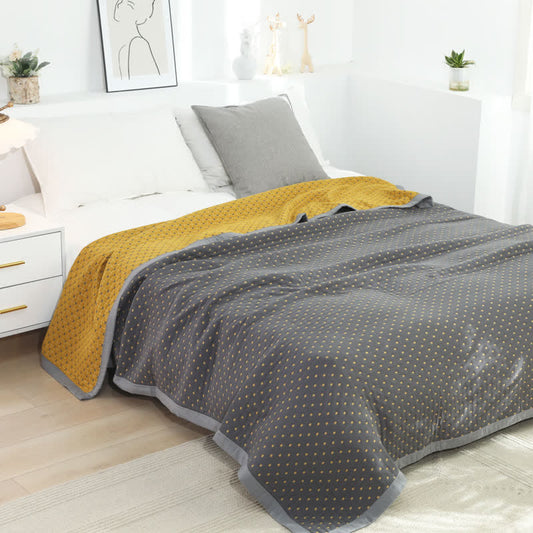 Grid Soft Pure Cotton Reversible Quilt