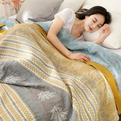 Ownkoti Cotton Wheat Ear Print Reversible Quilt