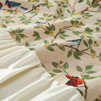 Rural Style Bird & Floral Soft Sofa Cover