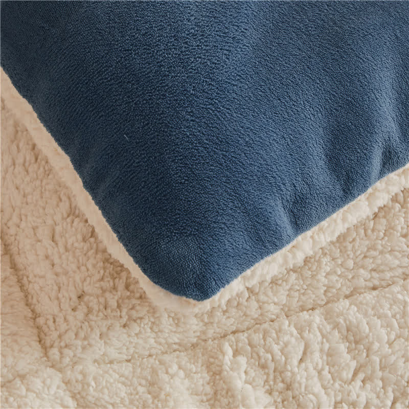 Solid Color Thick Warm Blanket with Quilt Core