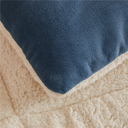 Solid Color Thick Warm Blanket with Quilt Core