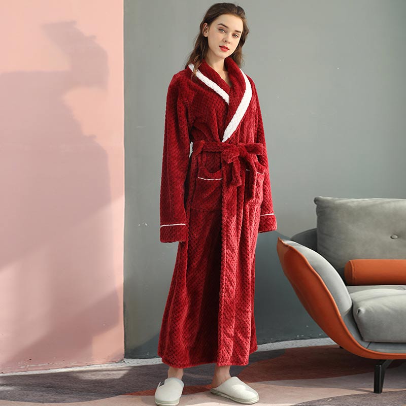 Thick Fleece Pajama Comfy Bathrobe