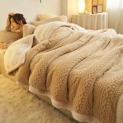 Jacquard Double Fleece Thick Warm Blanket