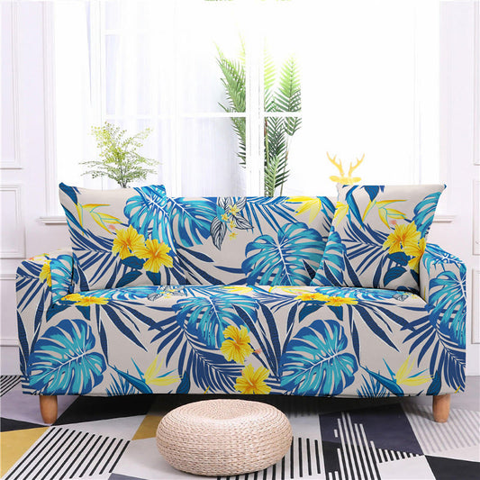 Ownkoti Blooming Flower Monstera Elastic Sofa Cover