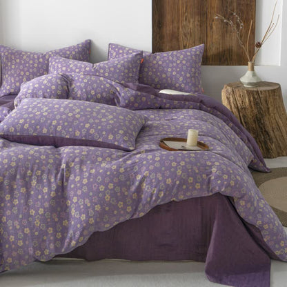 Elegant Floral Cotton Gauze Bedding Set(4PCS)