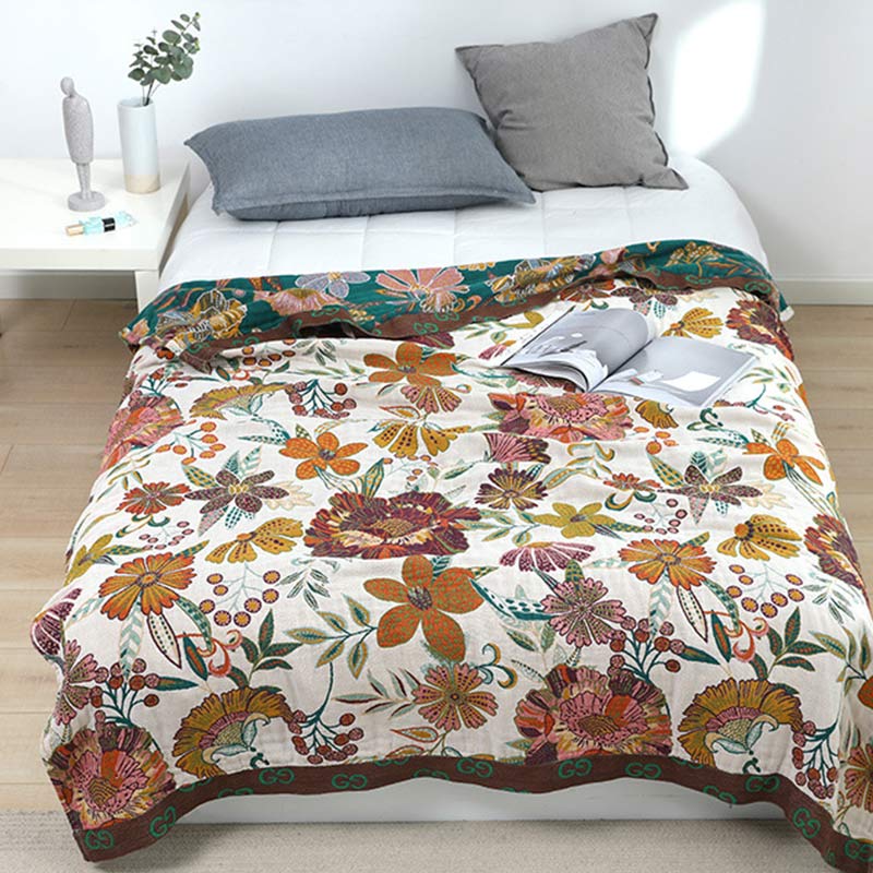 Luxuriant Flower Cotton Reversible Soft Quilt - image 4