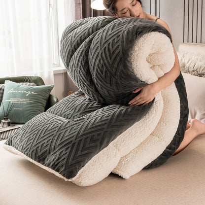 Thick Sherpa Winter Blanket with Quilt Core