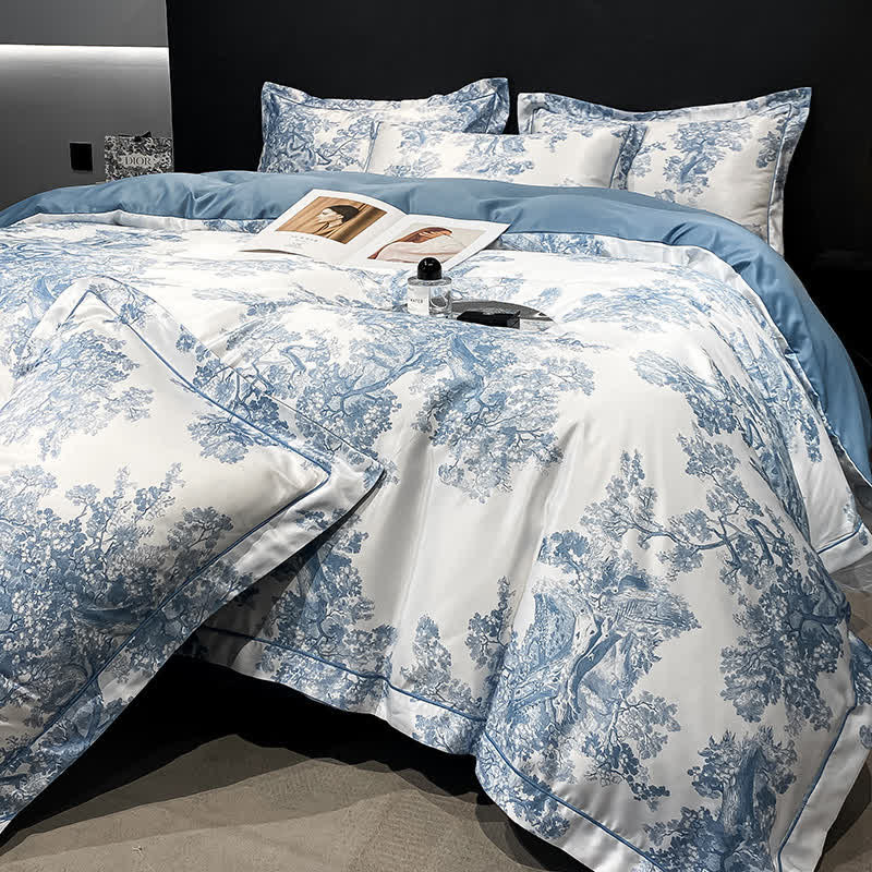 Rustic Floral Summer Breathable Bedding Set (4PCS)