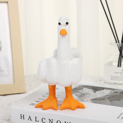 Resin Funny Middle Finger Duck Statues