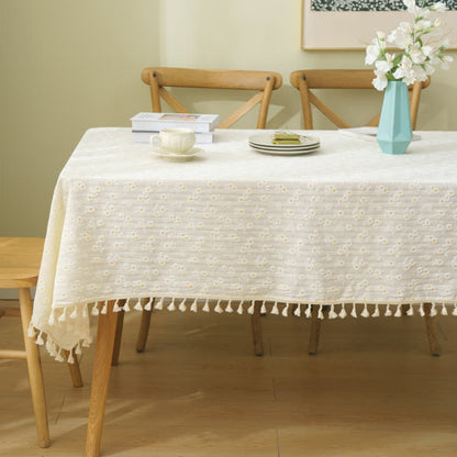 Pastoral Daisy Cotton Decorative Tablecloth