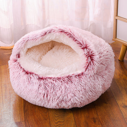 Semi-enclosed Warm Fleece Pet Bed