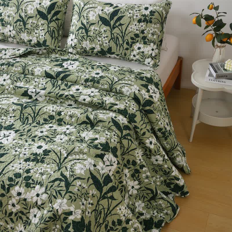 Blossoming Flower Pure Cotton Quilted Bedding