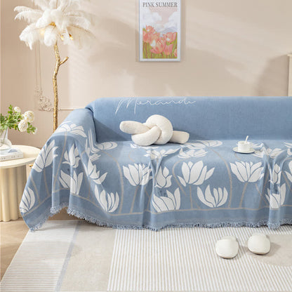 Pastoral Lotus Double-sided Sofa Protector