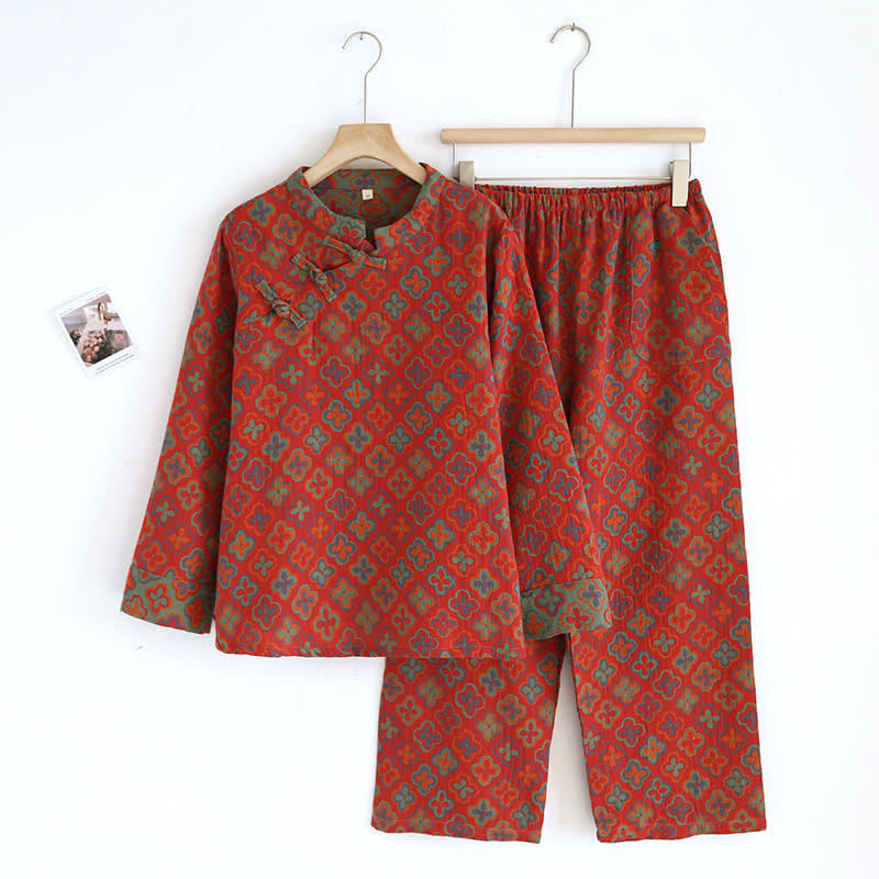 Yarn-dyed Jacquard Cotton Loungewear Set