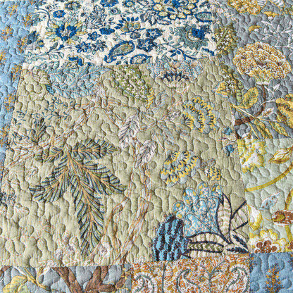 Bohemian Floral Stitching Quilt with Pillowcases