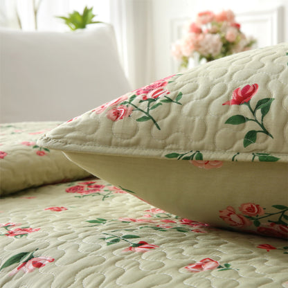 Elegant Rose Quilted Cotton Bedding