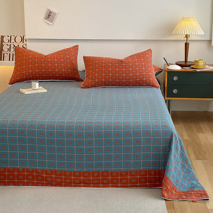 Cotton Gauze Plaid & Square Breathable Bedding