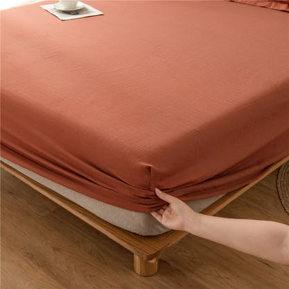 Solid Color Cotton Gauze Fitted Sheet