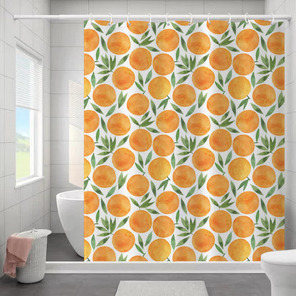 Rural Orange Waterproof Shower Curtain