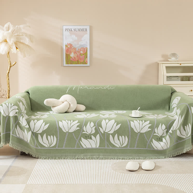 Pastoral Lotus Double-sided Sofa Protector