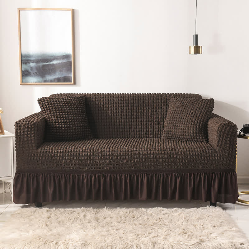 Simple Style Ruffled Elastic Sofa Cover