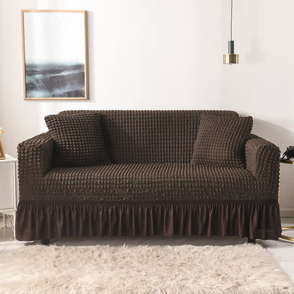 Simple Style Ruffled Elastic Sofa Cover