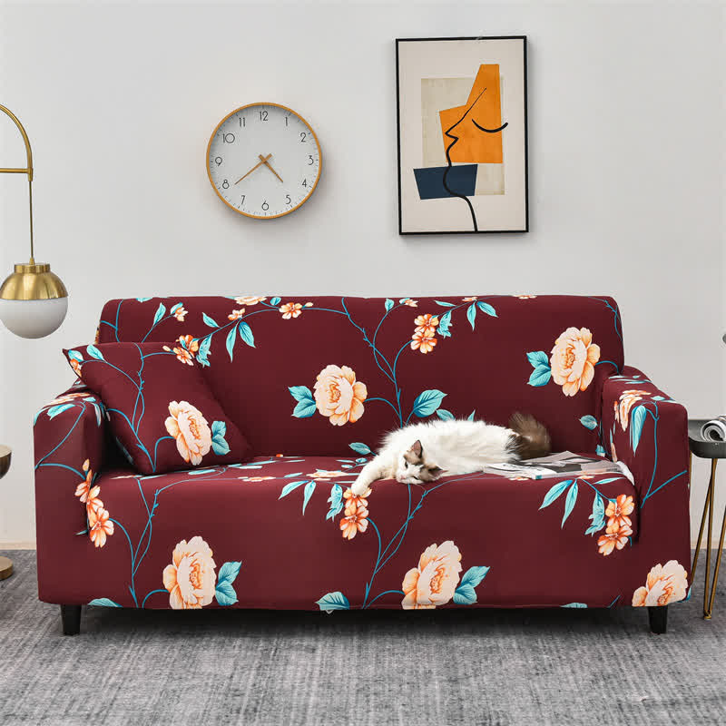 Elegant Flower Elastic Stretchable Couch Cover