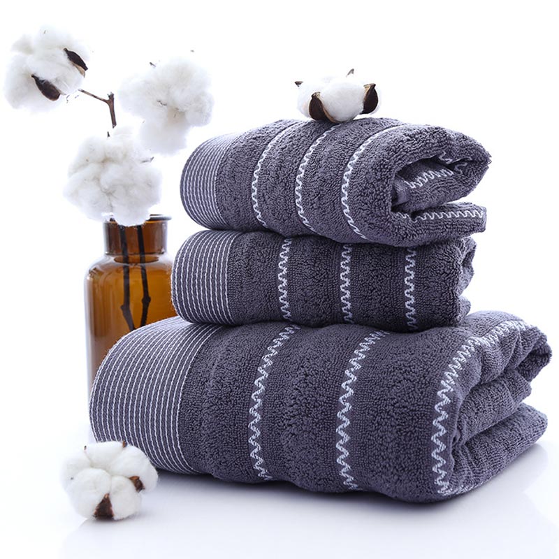 Ownkoti Striped Bath Towel Bathroom Towel Set