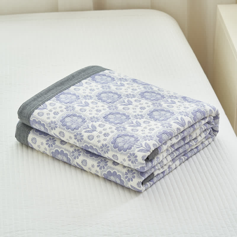 Summer Floral Cotton Gauze Soft Quilt