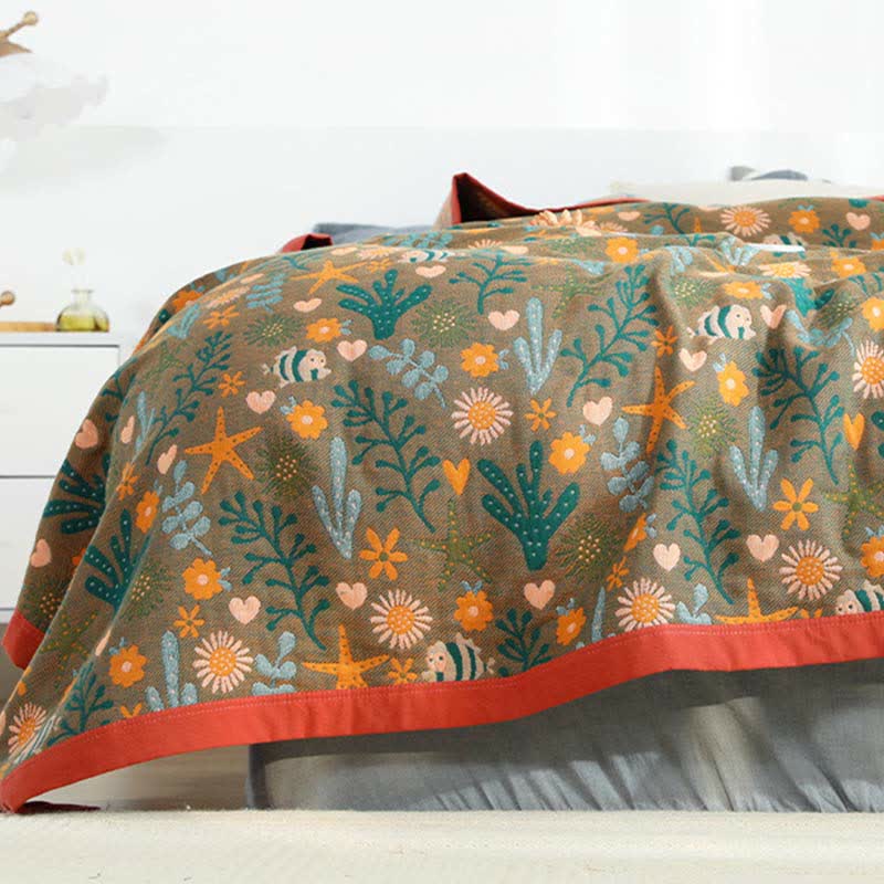 Ownkoti Vintage Reversible Coverlet Soft Floral Quilt